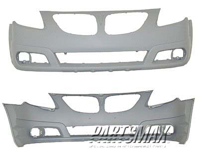 1000 | 2005-2008 PONTIAC VIBE Front bumper cover prime | GM1000727|88973374
