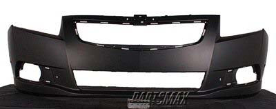 250 | 2011-2014 CHEVROLET CRUZE Front bumper cover w/RS Pkg; w/Integral Grille; prime | GM1000925|95217521