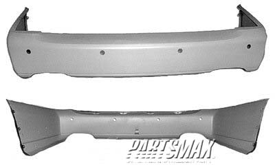 1100 | 2000-2005 CADILLAC DEVILLE Rear bumper cover DTS; w/proximity sensor; prime | GM1100600|19151272