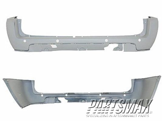 2430 | 2005-2009 CHEVROLET UPLANDER Rear bumper cover w/121 inch wheelbase; U.S. market; w/park sensor; upper; prime | GM1100716|12336004