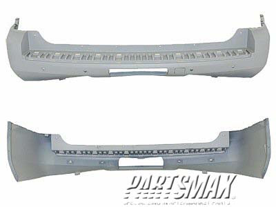 2430 | 2007-2014 GMC YUKON Rear bumper cover w/Object Sensor; prime | GM1100783|20951793