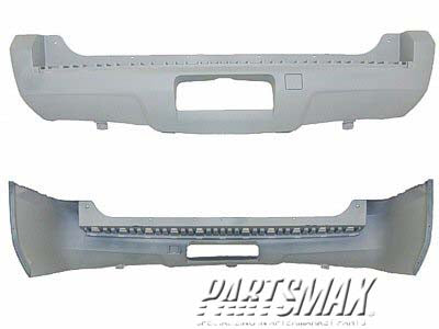 1100 | 2007-2014 GMC YUKON Rear bumper cover w/o object sensor; prime | GM1100785|20951794