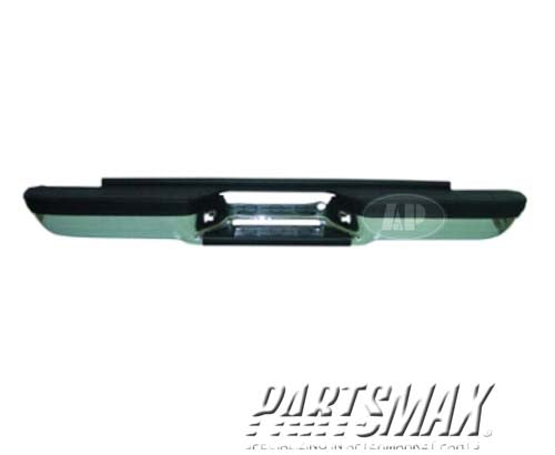 1103 | 1988-2000 CHEVROLET C3500 Rear bumper assembly includes pads/brackets/hardware/lic. lamp; Stepside; bright; w/o impct strp | GM1101111|GM1101111