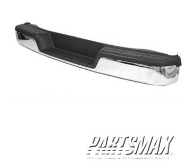 1103 | 1996-2017 CHEVROLET EXPRESS 3500 Rear bumper assembly w/o Object Sensor; Incl Pad/Brackets/End Caps; w/Gray Top Pads; Chrome | GM1103101|25962249-PFM