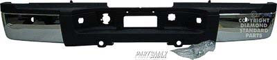 1103 | 2011-2014 CHEVROLET SILVERADO 3500 HD Rear bumper assembly Dual Rear Wheels; w/Rear Object Sensor; w/o Sensor Components; Chrome | GM1103167|22792252-PFM