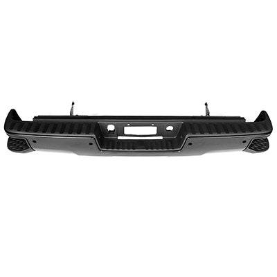 1103 | 2019-2014 GMC SIERRA 1500 LIMITED Rear bumper assembly w/Corner Step; w/Park Assist; w/o Sensors & Harness; PTM; see notes | GM1103179|23112252-PFM