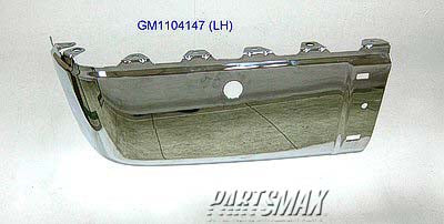 1104 | 2009-2013 CHEVROLET SILVERADO 1500 LT Rear bumper extension outer HYBRID; w/Rear Object Sensor; Chrome | GM1104147|15284305
