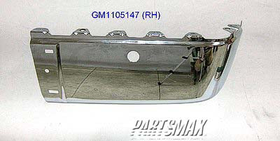 1105 | 2007-2014 CHEVROLET SILVERADO 3500 HD RT Rear bumper extension outer w/Rear Object Sensor; Chrome | GM1105147|15284306