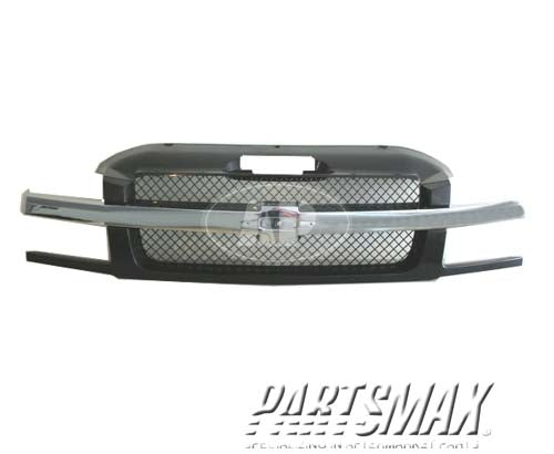 1200 | 2002-2006 CHEVROLET AVALANCHE 1500 Grille assy black; w/RPO-41U; w/ body cladding | GM1200543|19168631