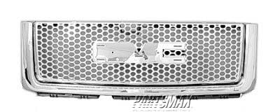 1200 | 2007-2013 GMC SIERRA 1500 Grille assy DENALI; Chrome/Black | GM1200631|22761794