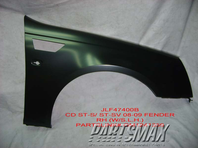 1241 | 2008-2011 CADILLAC STS RT Front fender assy Exc V | GM1241359|89025517