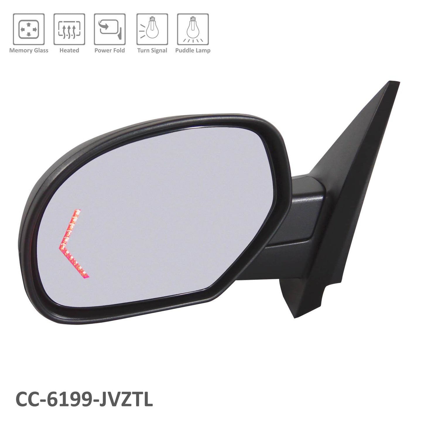 1320 | 2007-2014 CHEVROLET TAHOE LT Mirror outside rear view w/Courtesy Lamp; w/o Off Road Pkg; w/o Dim; w/Arrow Signal Indicator; Black | GM1320435|25831194-PFM