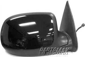 1321 | 1999-2002 GMC SIERRA 1500 RT Mirror outside rear view standard style; power remote; non-heated; matte black base gloss black cap | GM1321231|GM1321231