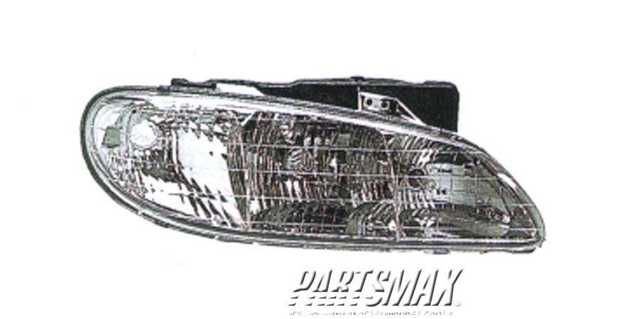 2502 | 1996-1998 PONTIAC GRAND AM LT Headlamp assy composite all | GM2502140|16524657