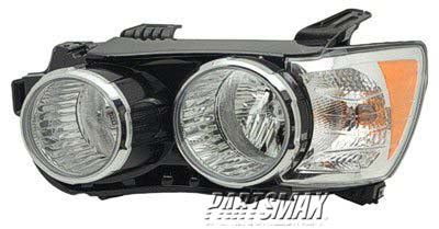 2502 | 2012-2015 CHEVROLET SONIC LT Headlamp assy composite LS|LT|RS; Sedan; Halogen; w/Chrome Trim | GM2502359|96830971