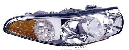 1160 | 2000-2005 BUICK LESABRE RT Headlamp assy composite w/cornering/marker lamp; Custom; w/fluted high beam surface | GM2503209|25769600-PFM