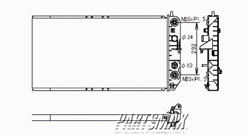 3010 | 2000-2000 CADILLAC DEVILLE Radiator assembly base Luxury model | GM3010146|52487015