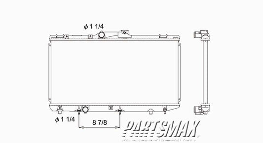 3010 | 1993-1997 GEO PRIZM Radiator assembly w/auto trans | GM3010200|52472193