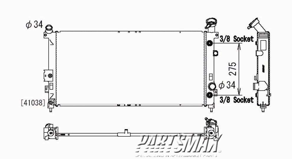 3010 | 2005-2006 CHEVROLET UPLANDER Radiator assembly w/heavy duty cooling | GM3010214|25813498