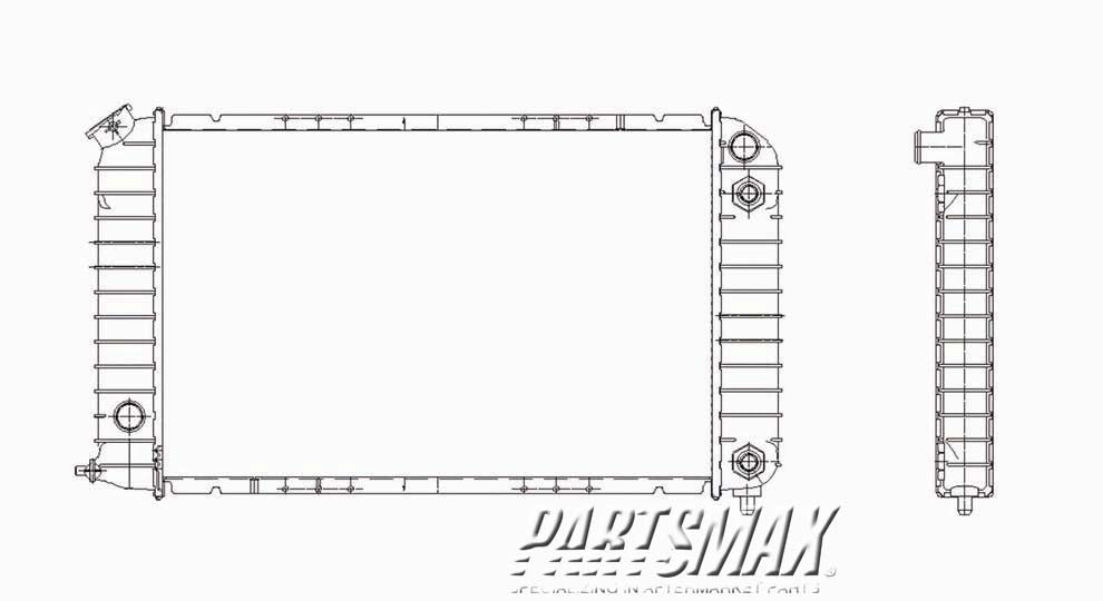 3010 | 1998-2003 CHEVROLET S10 Radiator assembly w/4 cyl engine; w/auto trans | GM3010246|89040307
