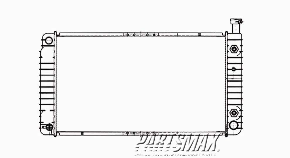 3010 | 1996-2002 GMC SAVANA 3500 Radiator assembly w/5.7L V8 gas engine; late design | GM3010305|15762438