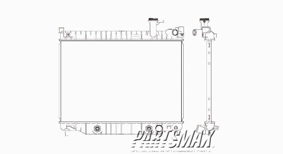 3010 | 2005-2009 SAAB 9-7X Radiator assembly 4.2L|5.3L | GM3010421|15196386
