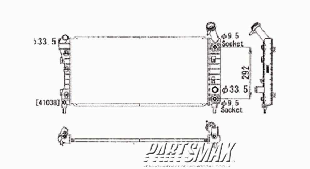 3010 | 2004-2004 CHEVROLET IMPALA Radiator assembly w/3.8L engine; w/supercharger | GM3010431|10324030