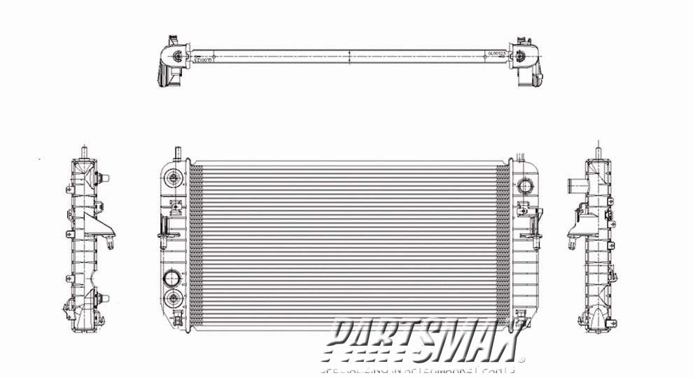 2870 | 2006-2011 BUICK LUCERNE Radiator assembly w/4.6L | GM3010493|25769584