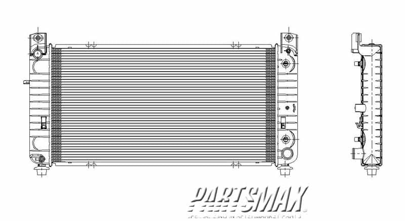 3010 | 2005-2006 GMC SIERRA 1500 Radiator assembly 5.3L; HYBRID | GM3010511|19256745