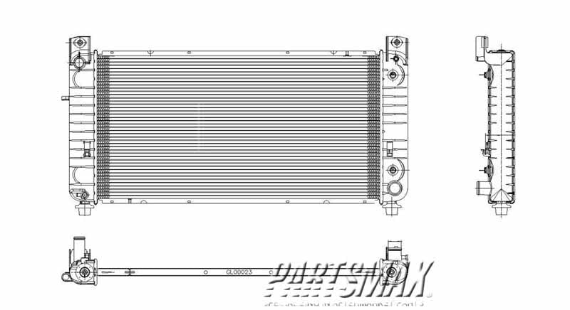 3010 | 2005-2008 GMC SIERRA 1500 Radiator assembly w/4.3L V6 | GM3010519|15841572