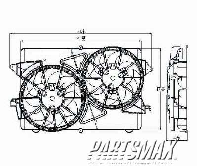 3115 | 2004-2007 SATURN VUE Radiator cooling fan assy 3.5L | GM3115201|10387467
