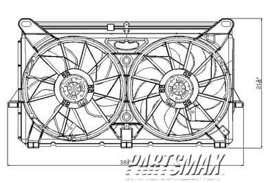3115 | 2005-2006 CHEVROLET AVALANCHE 1500 Radiator cooling fan assy Motor/Blade/Shroud Dual Fan Assy; see notes | GM3115212|89023365-PFM