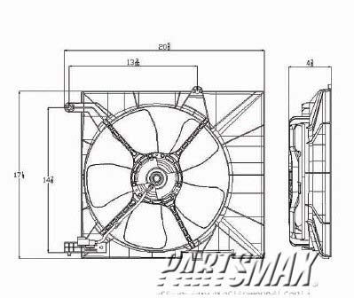 2890 | 2005-2007 CHEVROLET AVEO Radiator fan/motor assembly w/A/C | GM3117106|96536666