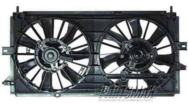 2890 | 2000-2003 CHEVROLET IMPALA Radiator fan/motor assembly heavy duty cooling; (RPO-V08); w/3.4/3.8L engine | GM3117108|19130418