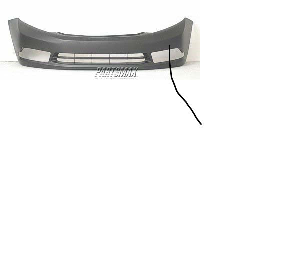 250 | 2012-2012 HONDA CIVIC Front bumper cover EX|EX NAVIEX-L|EX-L NAVI|SI|SI NAVI; Sedan; w/Fog Lamps; prime | HO1000281|04711TR3A80ZZ