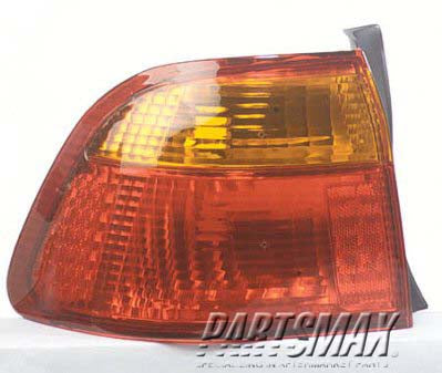 2818 | 1999-2000 HONDA CIVIC LT Taillamp lens/housing 4dr sedan; body mounted | HO2818111|33551S04A51