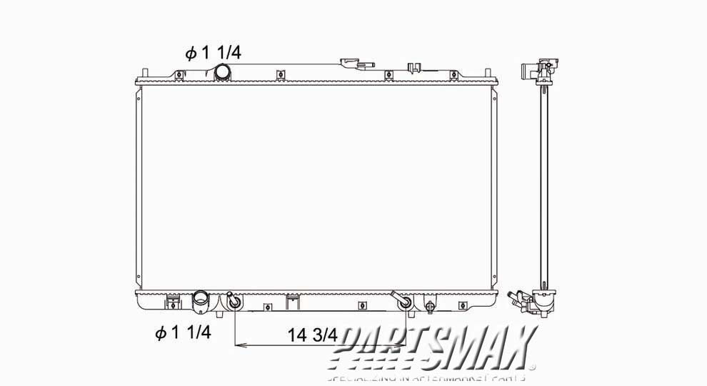 2870 | 1999-2004 HONDA ODYSSEY Radiator assembly all | HO3010138|19010P8FA51