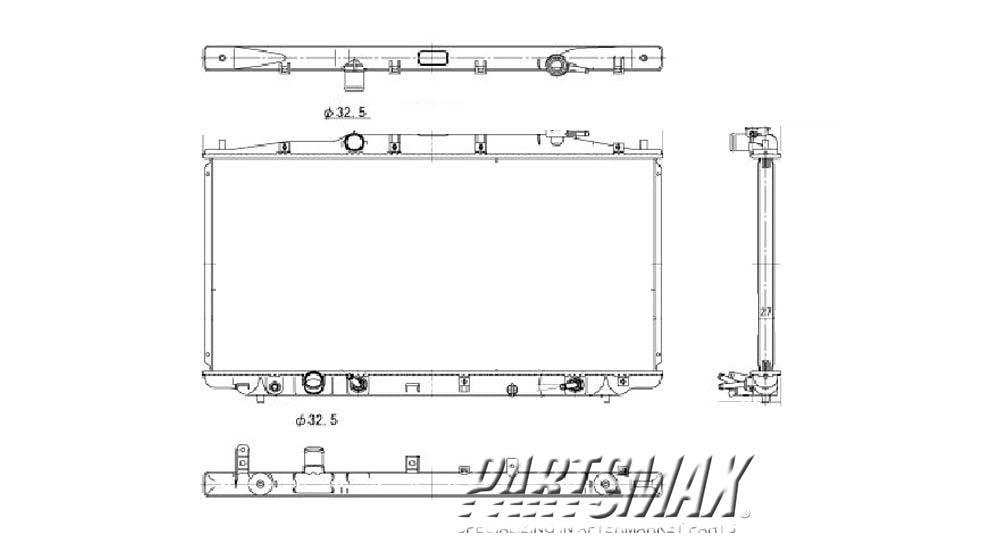 2870 | 2008-2012 HONDA ACCORD Radiator assembly all; 3.5L V6 A/T | HO3010216|19010R70A53