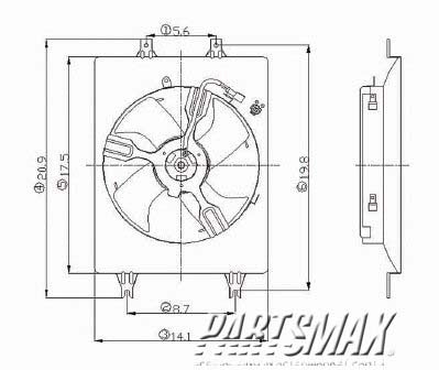 2925 | 1999-2003 HONDA ODYSSEY Condenser fan includes motor/blade/shroud | HO3113115|HO3113115