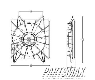 3113 | 2012-2015 HONDA CROSSTOUR Condenser fan 2.4L; Motor/Blade/Shroud Assy; see notes | HO3113123|38615R40A01-PFM