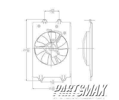 3115 | 2006-2008 HONDA RIDGELINE Radiator cooling fan assy right side; motor/blade/shroud/cover; see notes | HO3115141|38615RJEA01-PFM
