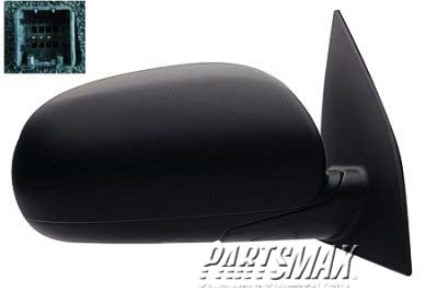 1321 | 2010-2011 HYUNDAI ACCENT RT Mirror outside rear view H/B; Power; Textured Black | HY1321171|876201E710CA