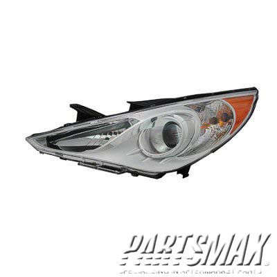 2502 | 2011-2014 HYUNDAI SONATA LT Headlamp assy composite GLS; Halogen; Type 1; White Bezel | HY2502159|921013Q000