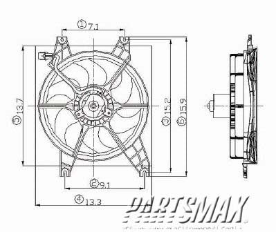 2880 | 2000-2006 HYUNDAI ACCENT Radiator cooling fan assy includes motor/blade/shroud | HY3115104|2538025000