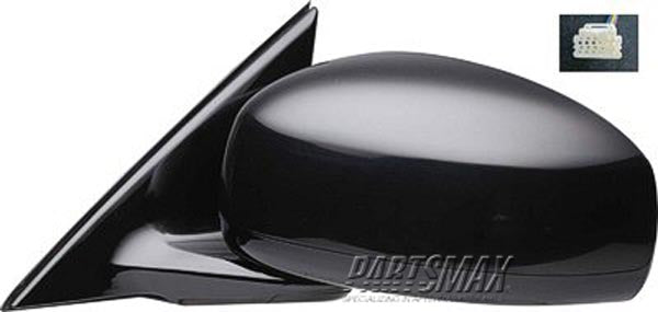 1320 | 2007-2008 INFINITI G35 LT Mirror outside rear view Sedan; w/Sport Pkg; w/Premium Pkg; w/Cover; PTM; see notes | IN1320123|963021NA1A-PFM