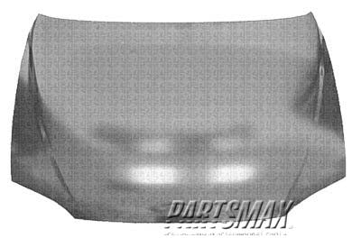 1230 | 2000-2004 KIA SPECTRA Hood panel assy 4dr sedan; early design | KI1230110|0K2AA52310B