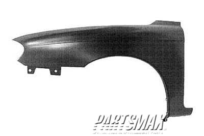 1240 | 2002-2004 KIA SPECTRA LT Front fender assy 4dr sedan; w/o side marker hole; early design | KI1240114|0K2AA52211A