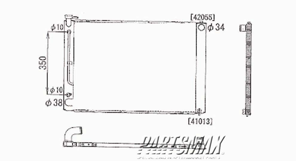2870 | 2004-2005 LEXUS RX330 Radiator assembly w/towing package; To 6-05 | LX3010128|1604120312