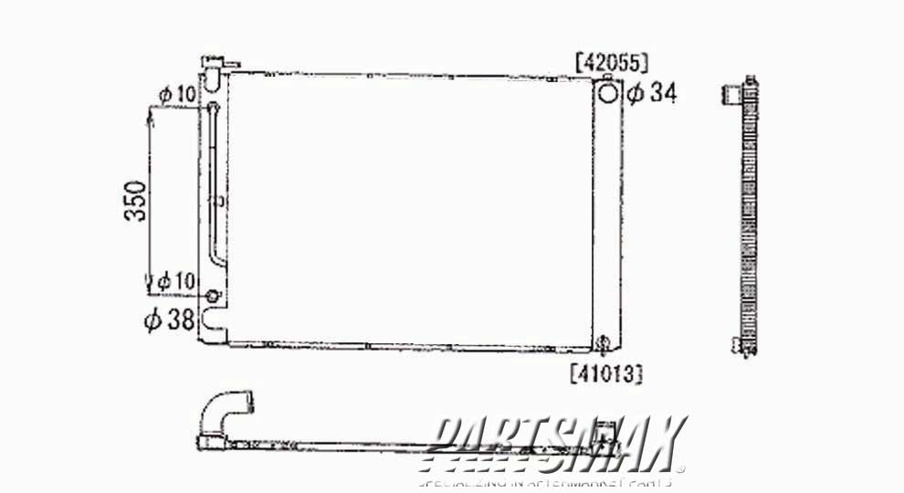 3010 | 2004-2006 LEXUS RX330 Radiator assembly w/o towing package | LX3010136|1604120291