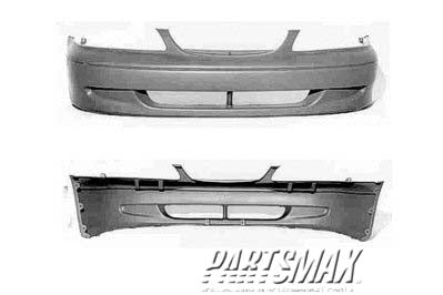 250 | 1998-1999 MAZDA 626 Front bumper cover prime | MA1000159|GD7A50031CBB